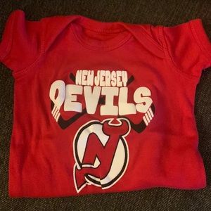 New Jersey Devils onesie. 0-3 months.